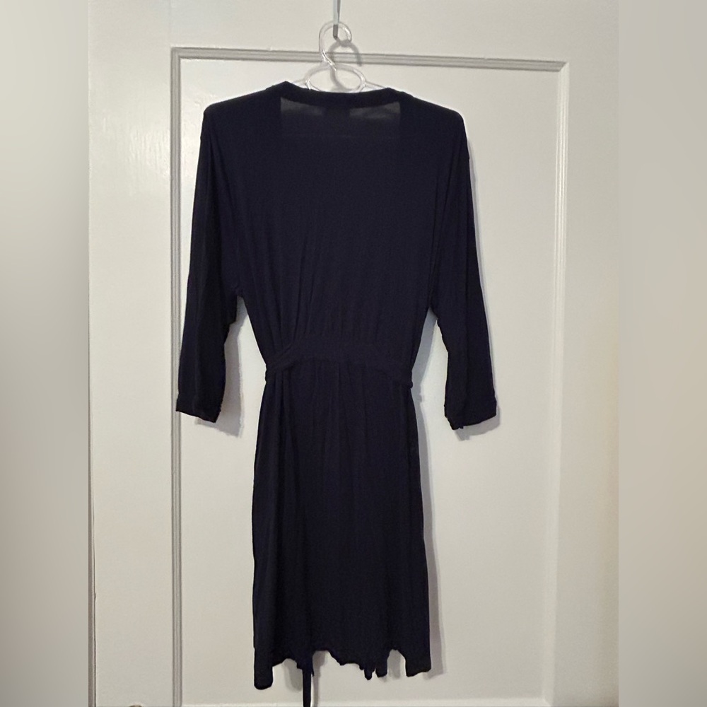 EUC Navy Viscose Robe - Picture 2 of 4